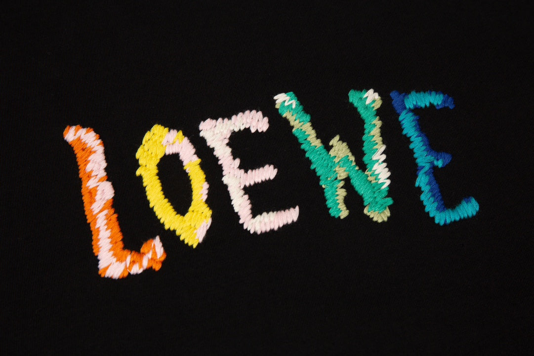 LOEWE Rainbow Letter Embroidery Cotton T-Shirt | Unisex | XS–L