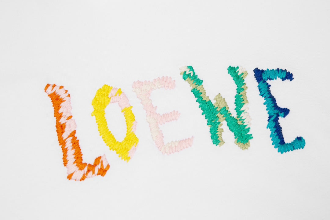 LOEWE Rainbow Letter Embroidery Cotton T-Shirt | Unisex | XS–L