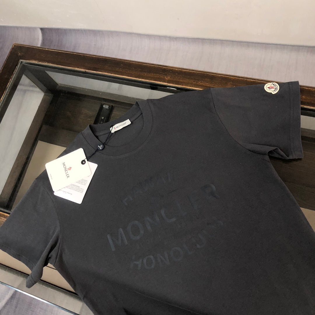 Moncler 2025 New Logo Print Round-Neck Short-Sleeve Couple T-Shirt S–XL