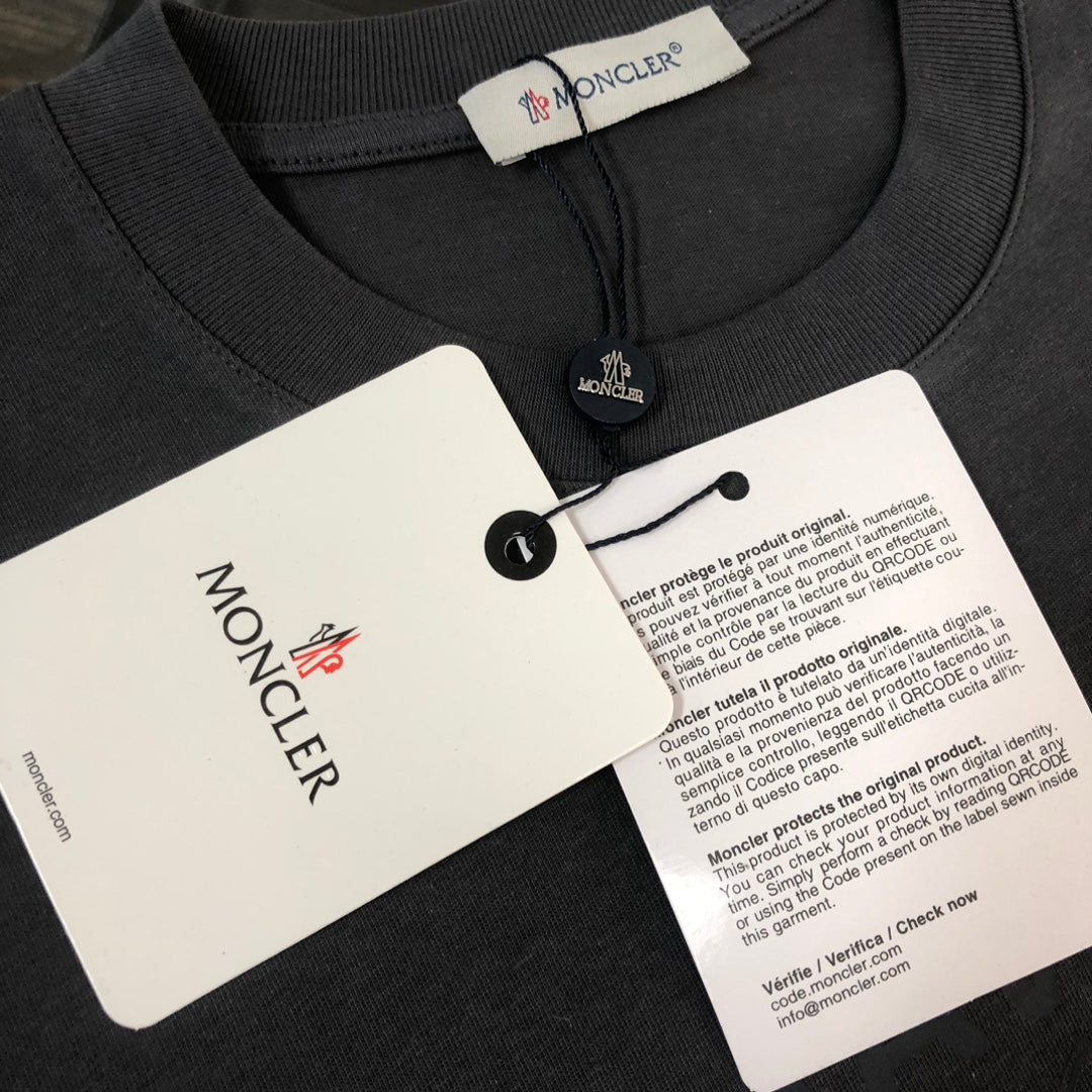 Moncler 2025 New Logo Print Round-Neck Short-Sleeve Couple T-Shirt S–XL