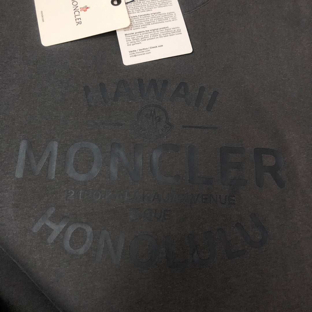 Moncler 2025 New Logo Print Round-Neck Short-Sleeve Couple T-Shirt S–XL