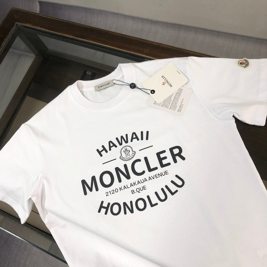 Moncler 2025 New Logo Print Round-Neck Short-Sleeve Couple T-Shirt S–XL