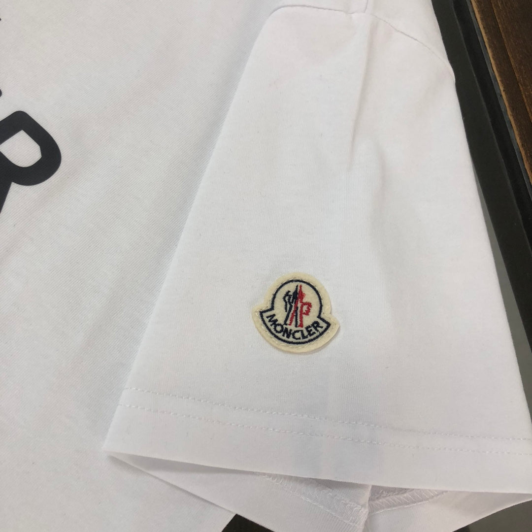 Moncler 2025 New Logo Print Round-Neck Short-Sleeve Couple T-Shirt S–XL
