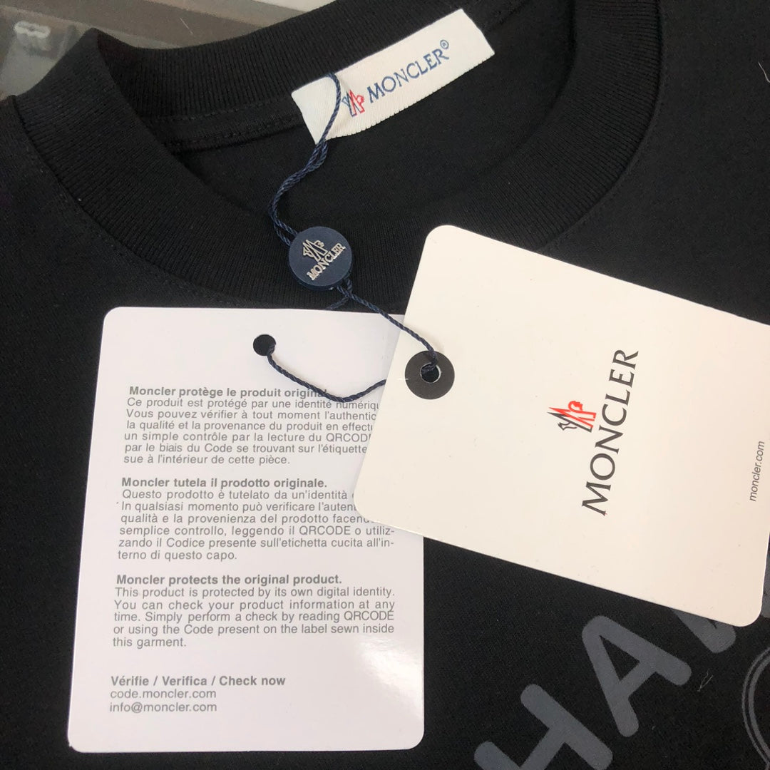 Moncler 2025 New Logo Print Round-Neck Short-Sleeve Couple T-Shirt S–XL