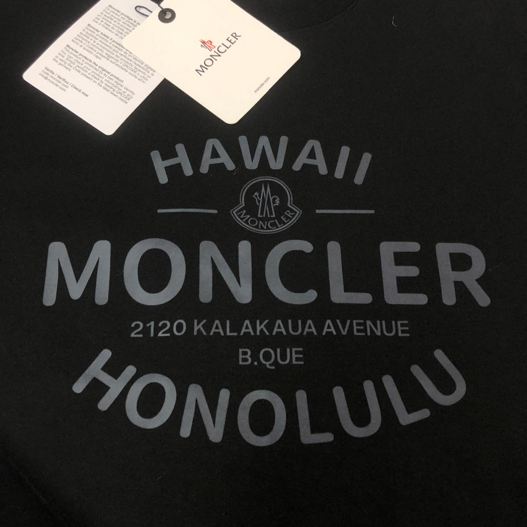 Moncler 2025 New Logo Print Round-Neck Short-Sleeve Couple T-Shirt S–XL