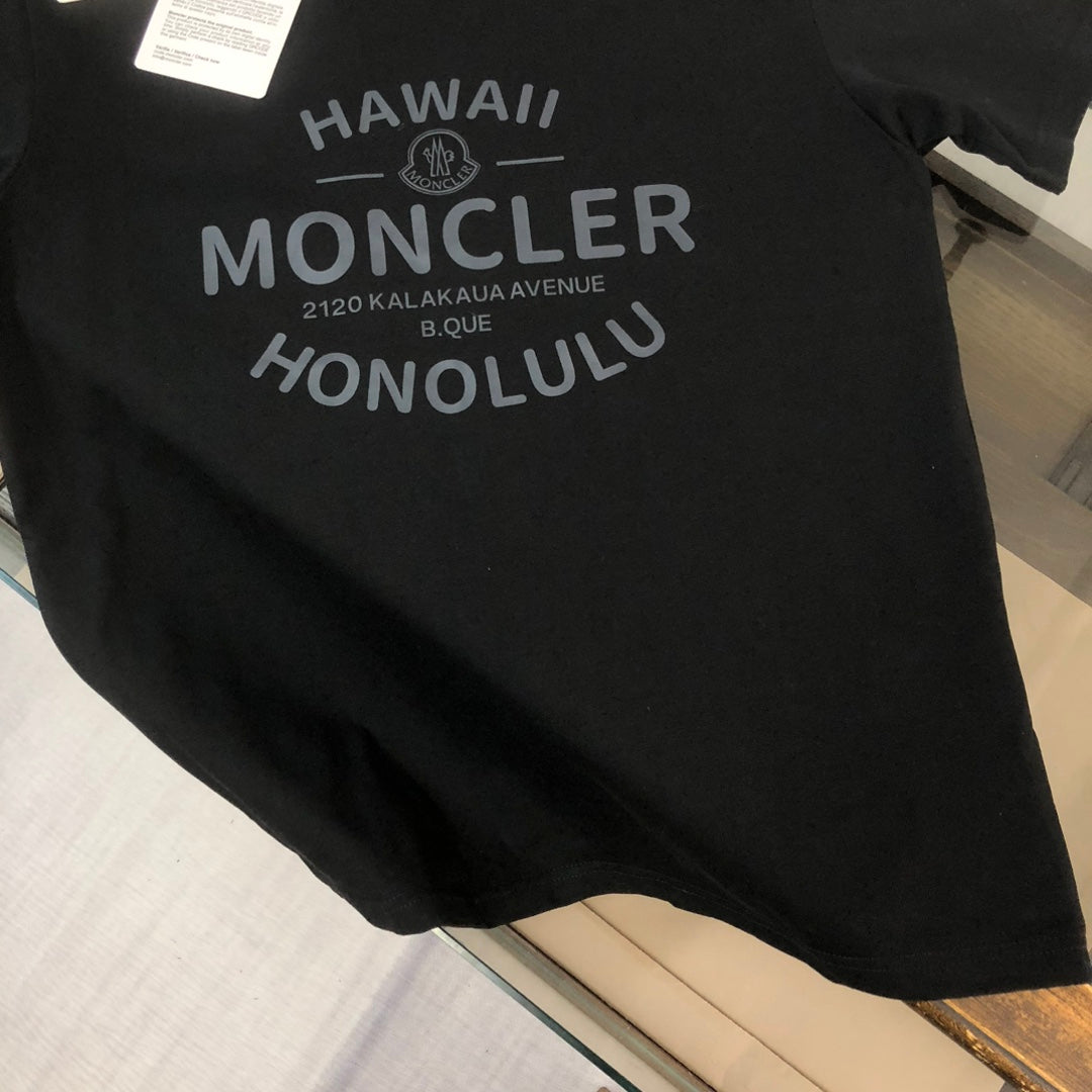 Moncler 2025 New Logo Print Round-Neck Short-Sleeve Couple T-Shirt S–XL