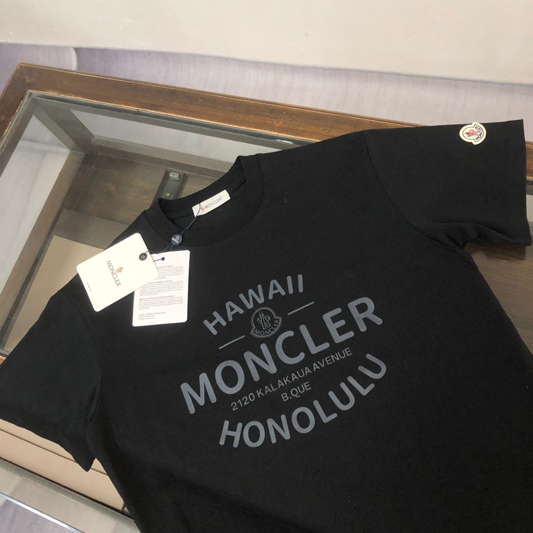 Moncler 2025 New Logo Print Round-Neck Short-Sleeve Couple T-Shirt S–XL