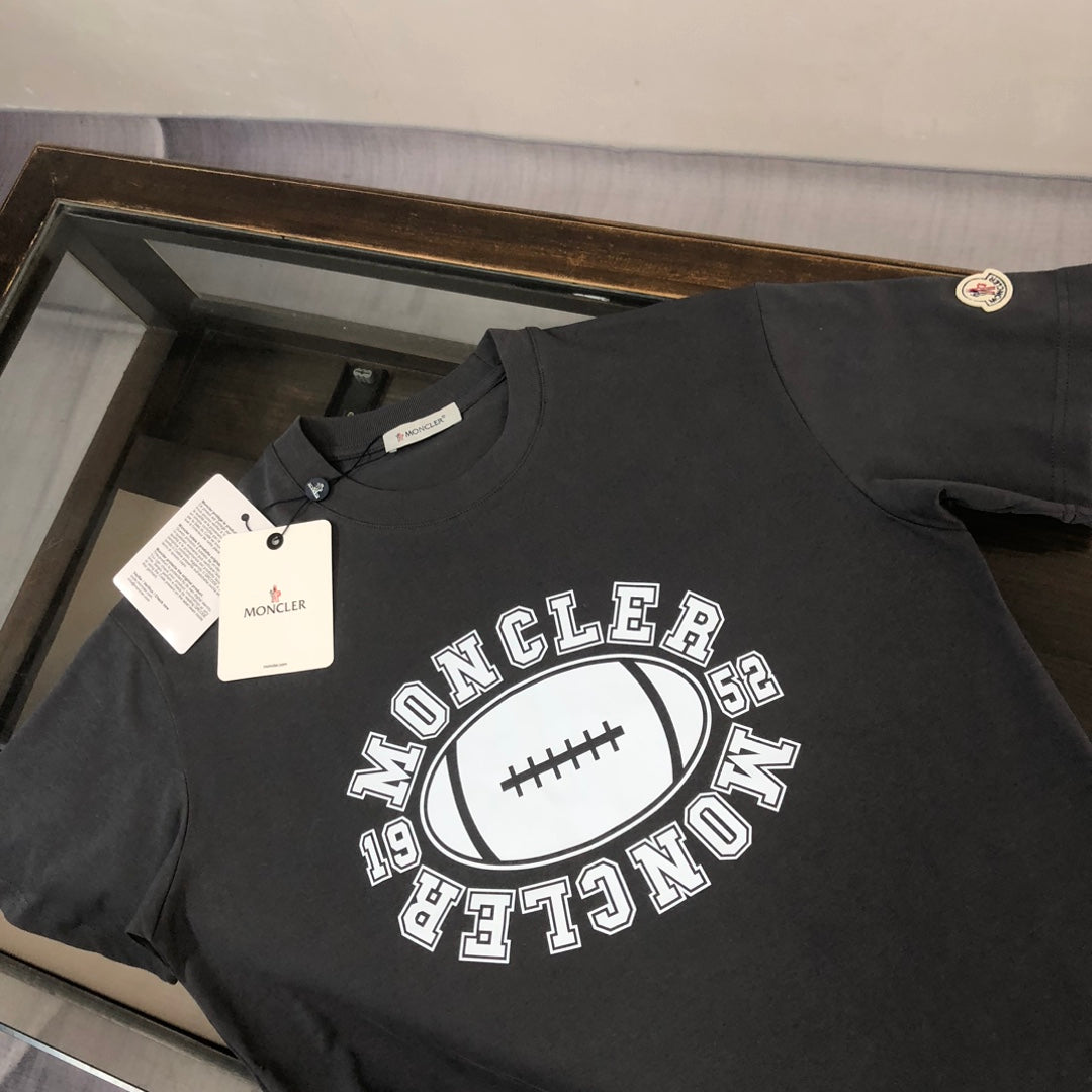 Moncler 2025 New Logo Print Round-Neck Short-Sleeve Couple T-Shirt S–XL