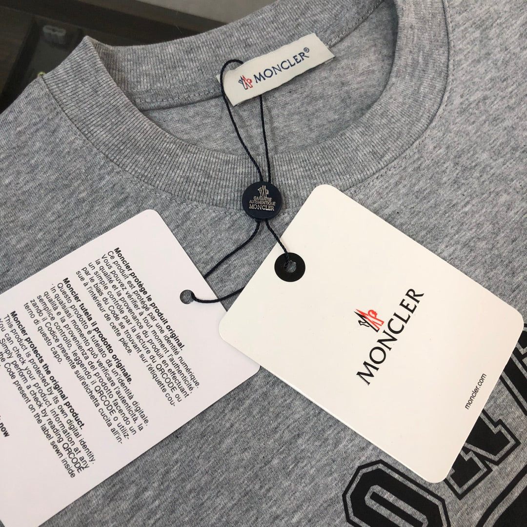 Moncler 2025 New Logo Print Round-Neck Short-Sleeve Couple T-Shirt S–XL