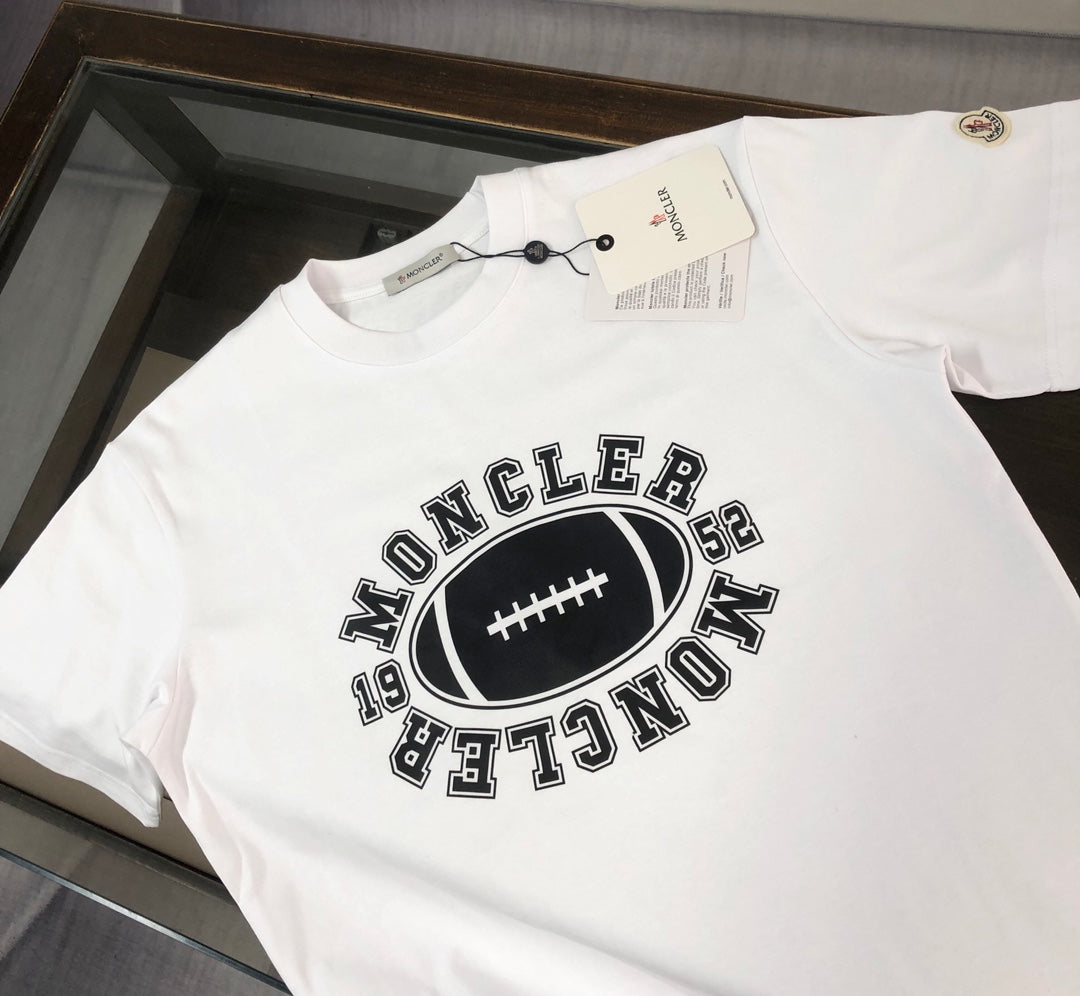 Moncler 2025 New Logo Print Round-Neck Short-Sleeve Couple T-Shirt S–XL