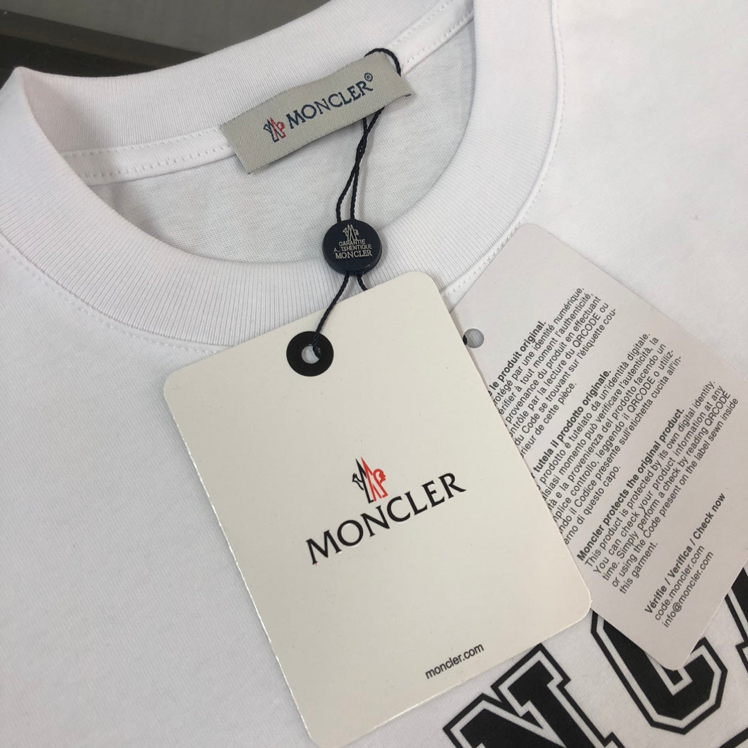 Moncler 2025 New Logo Print Round-Neck Short-Sleeve Couple T-Shirt S–XL