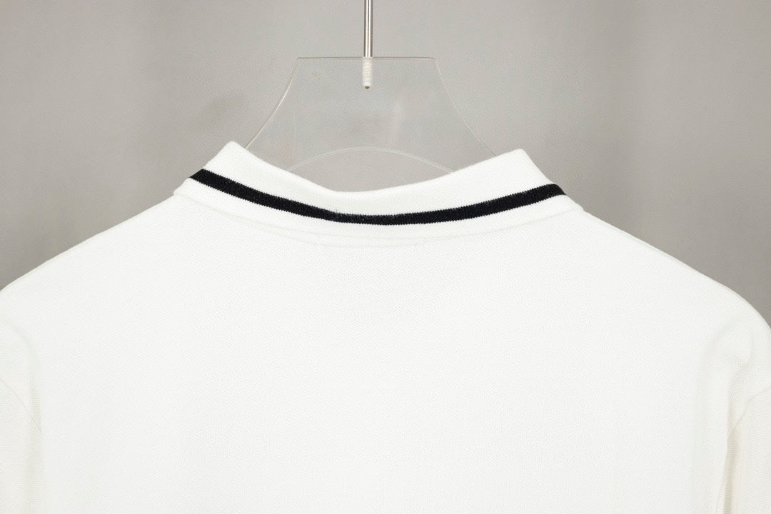 LOEWE K491 Contrast-Detail Polo Shirt | XS–L (White & Black)