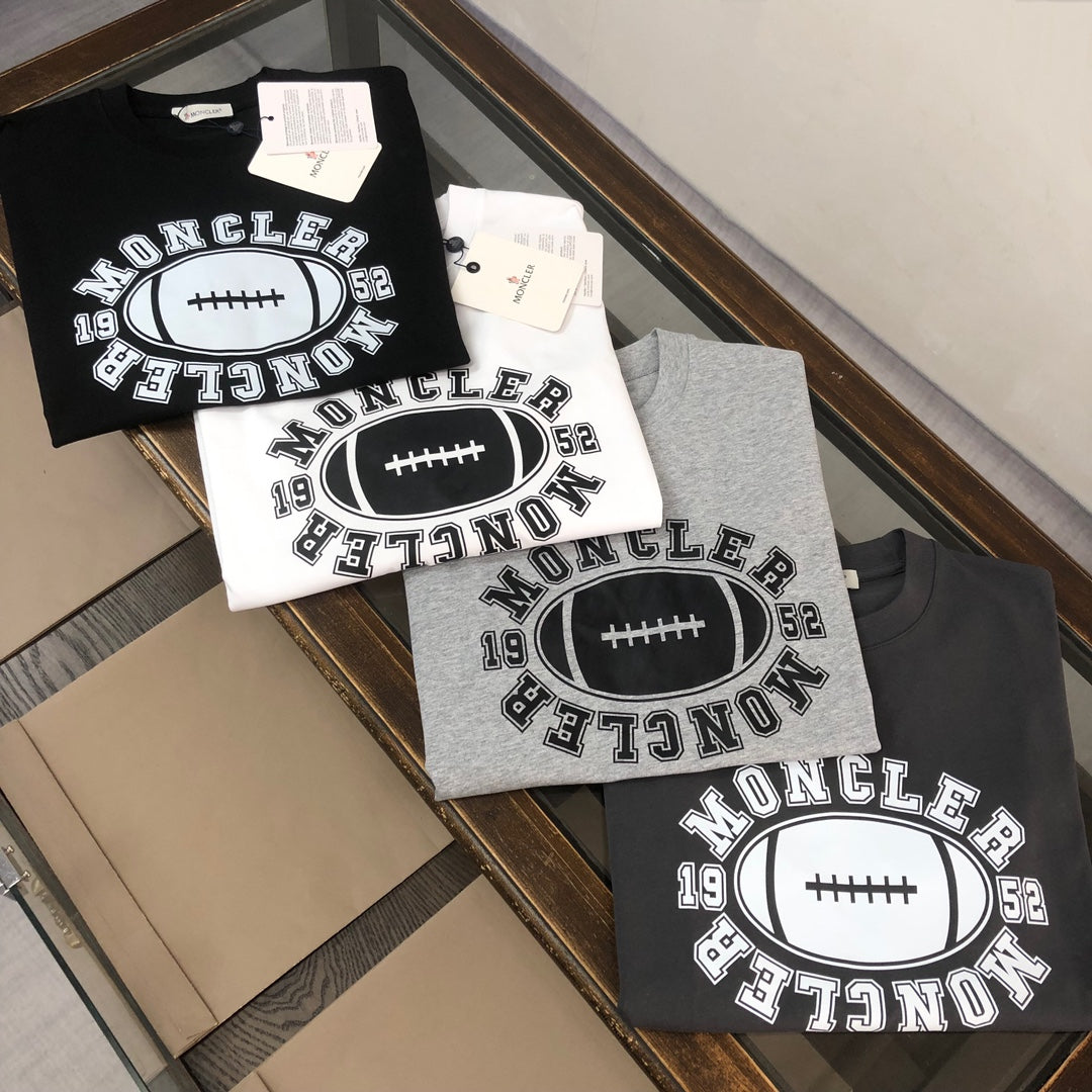 Moncler 2025 New Logo Print Round-Neck Short-Sleeve Couple T-Shirt S–XL