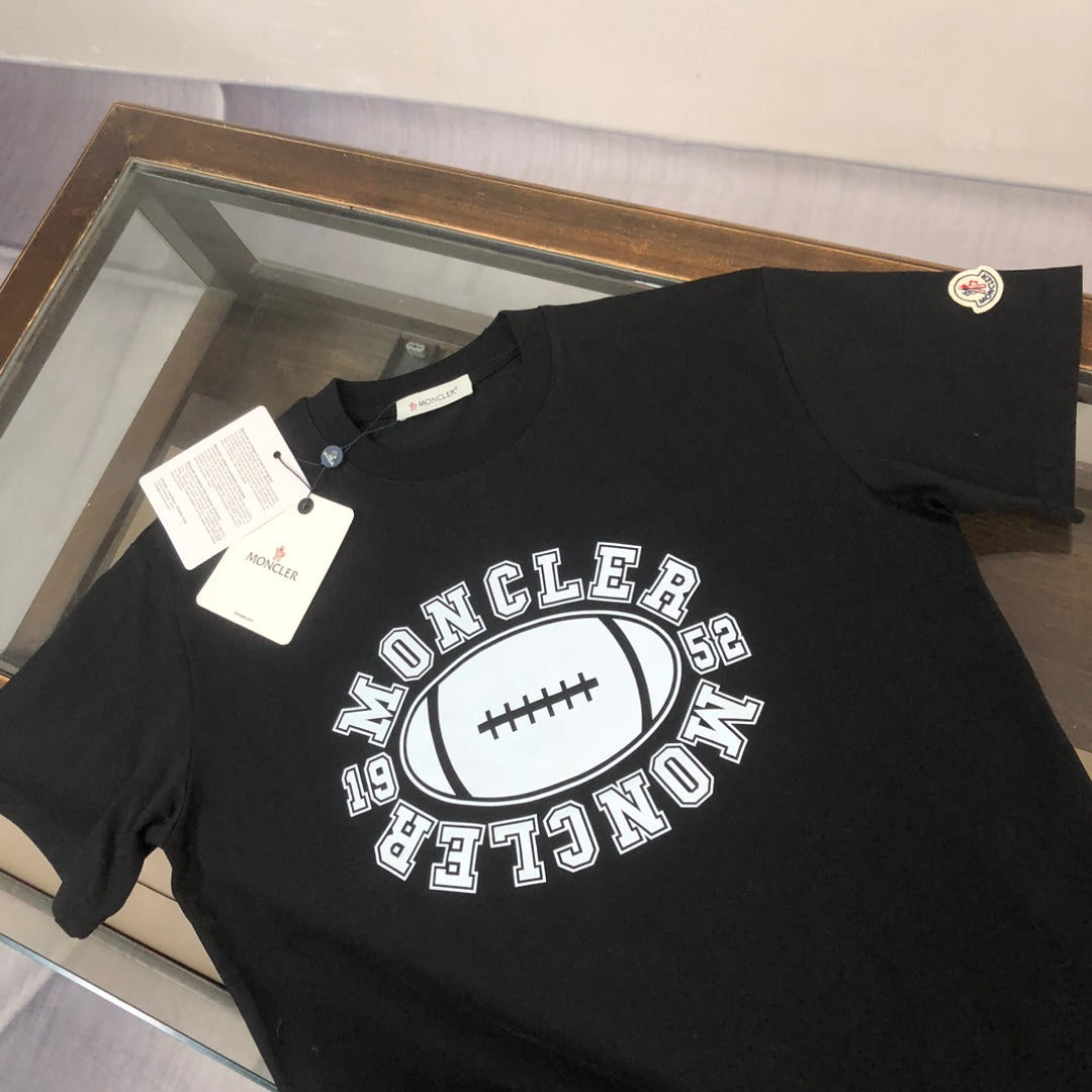 Moncler 2025 New Logo Print Round-Neck Short-Sleeve Couple T-Shirt S–XL