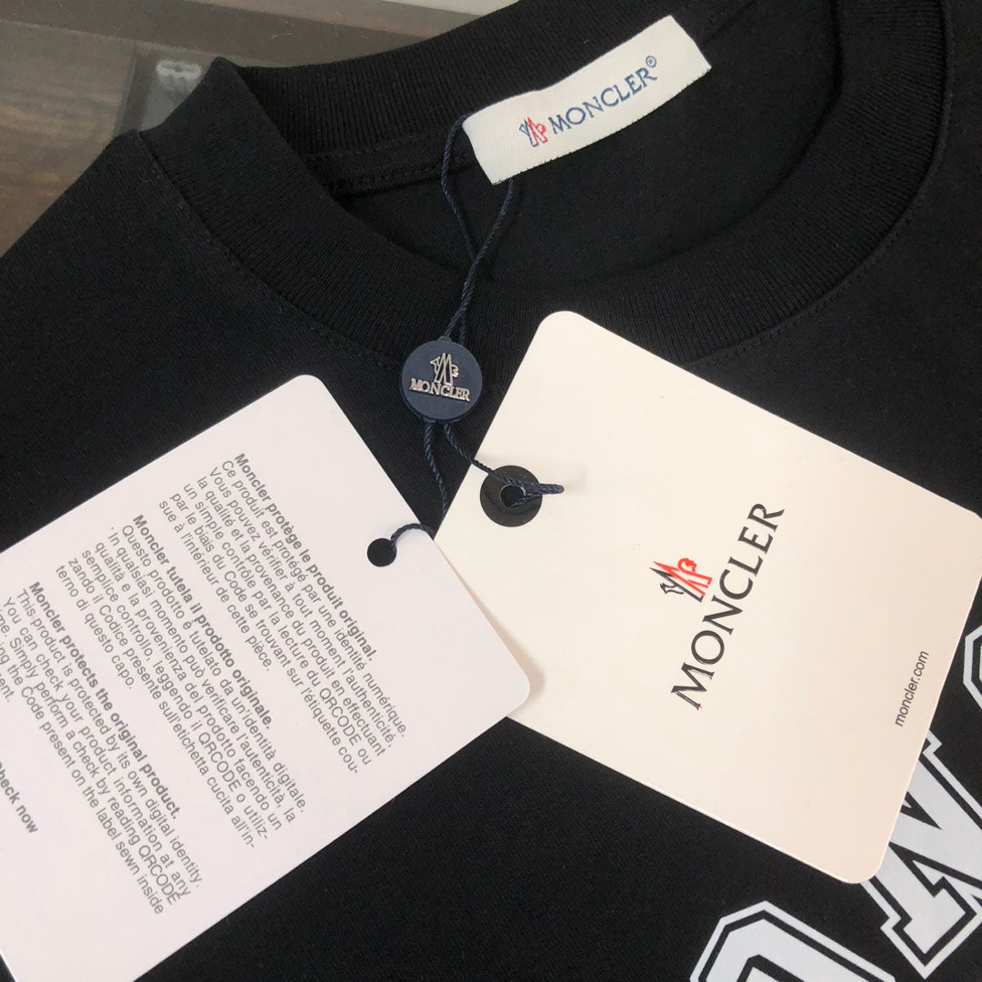 Moncler 2025 New Logo Print Round-Neck Short-Sleeve Couple T-Shirt S–XL