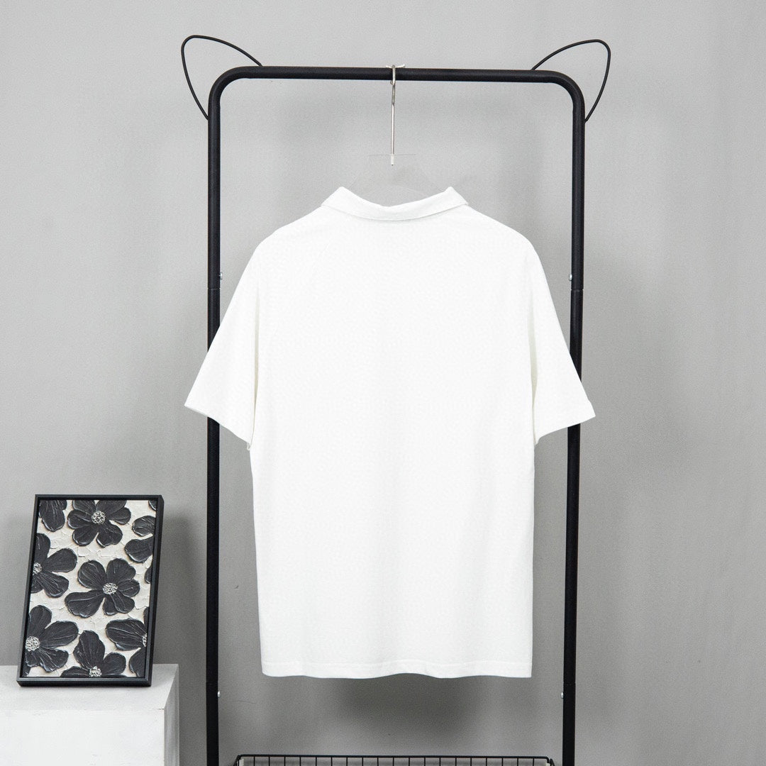 LOEWE K491 Contrast-Detail Polo Shirt | XS–L (White & Black)