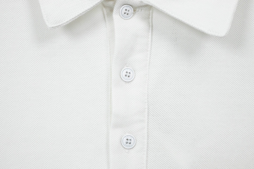 LOEWE K491 Contrast-Detail Polo Shirt | XS–L (White & Black)