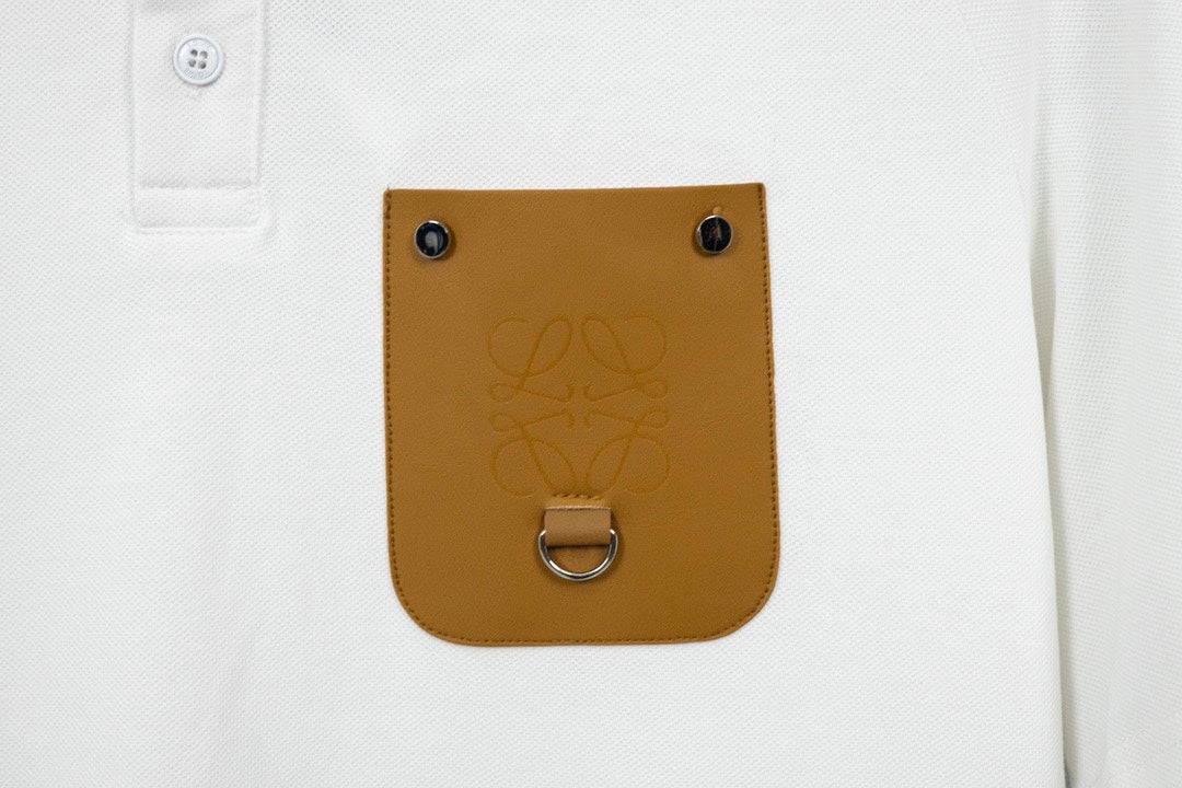 LOEWE K491 Contrast-Detail Polo Shirt | XS–L (White & Black)