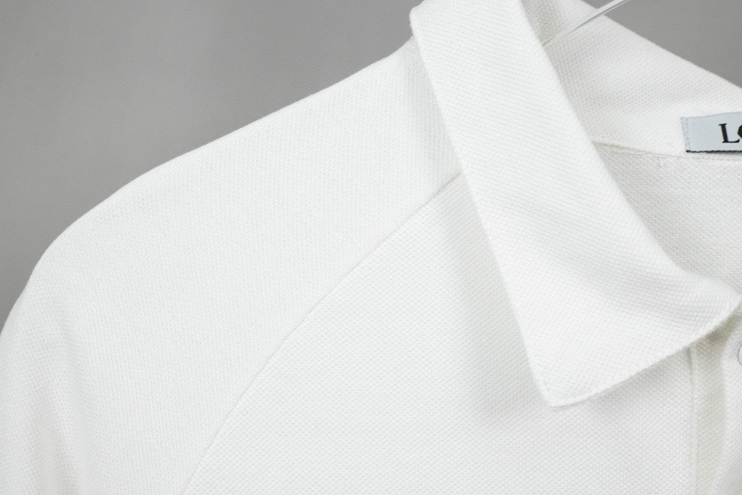 LOEWE K491 Contrast-Detail Polo Shirt | XS–L (White & Black)