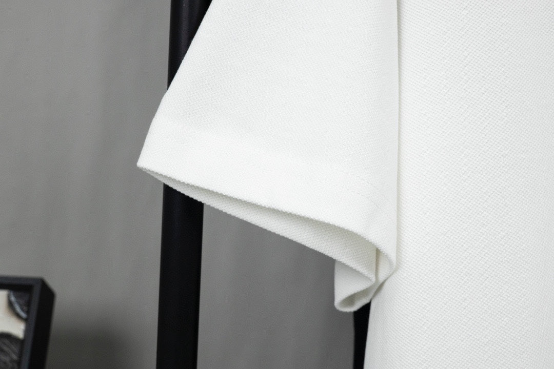 LOEWE K491 Contrast-Detail Polo Shirt | XS–L (White & Black)