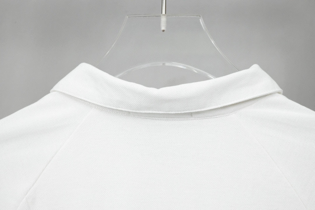 LOEWE K491 Contrast-Detail Polo Shirt | XS–L (White & Black)