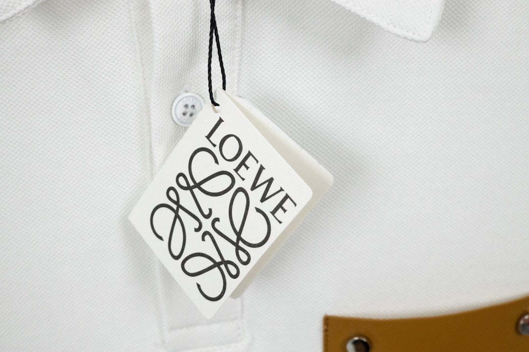 LOEWE K491 Contrast-Detail Polo Shirt | XS–L (White & Black)