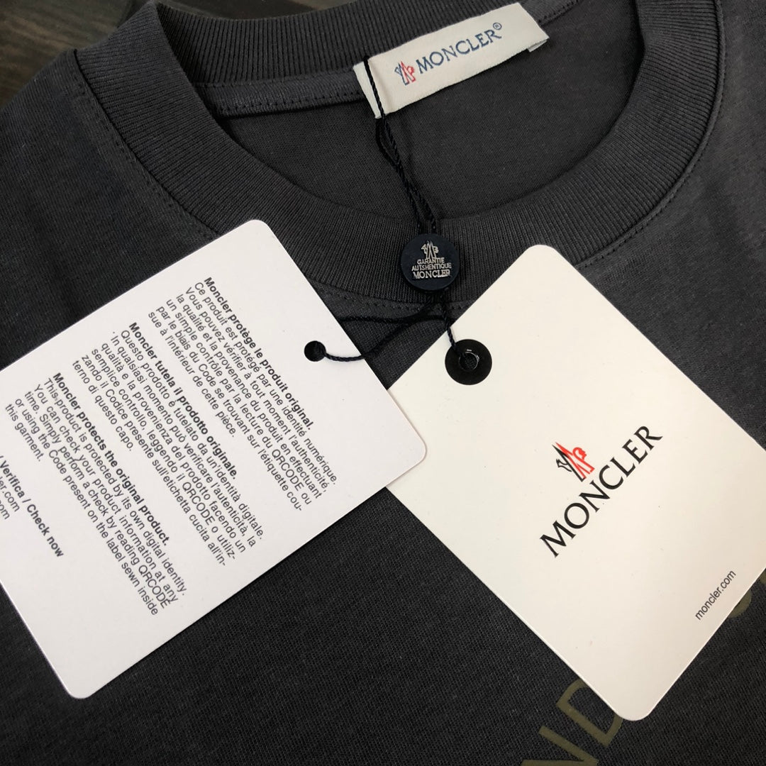 Moncler 2025 New Logo Print Round-Neck Short-Sleeve Couple T-Shirt S–XL
