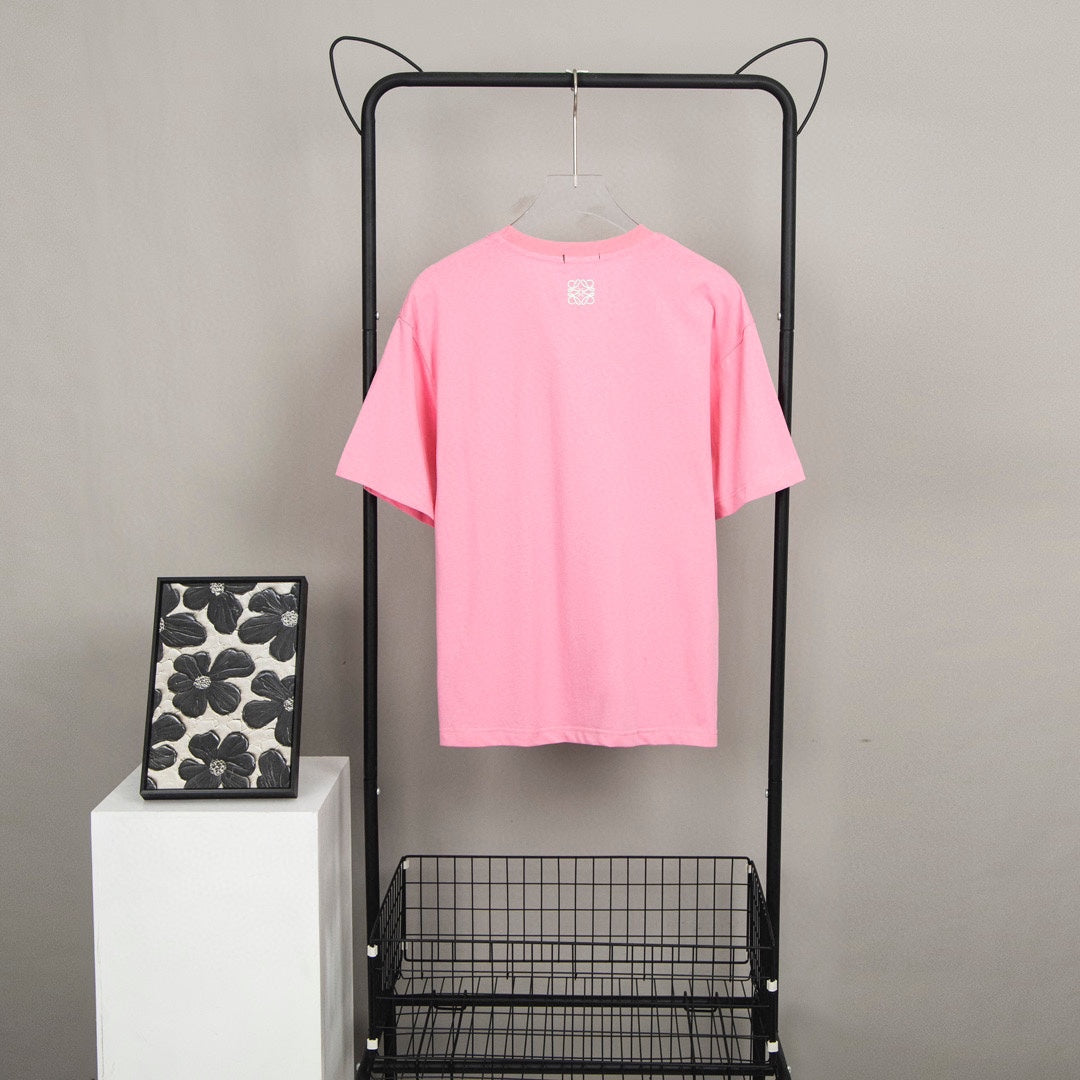 LOEWE 2023SS Year of the Rabbit Embroidered T-Shirt | XS–L (Pink, Black)