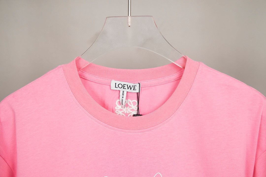 LOEWE 2023SS Year of the Rabbit Embroidered T-Shirt | XS–L (Pink, Black)