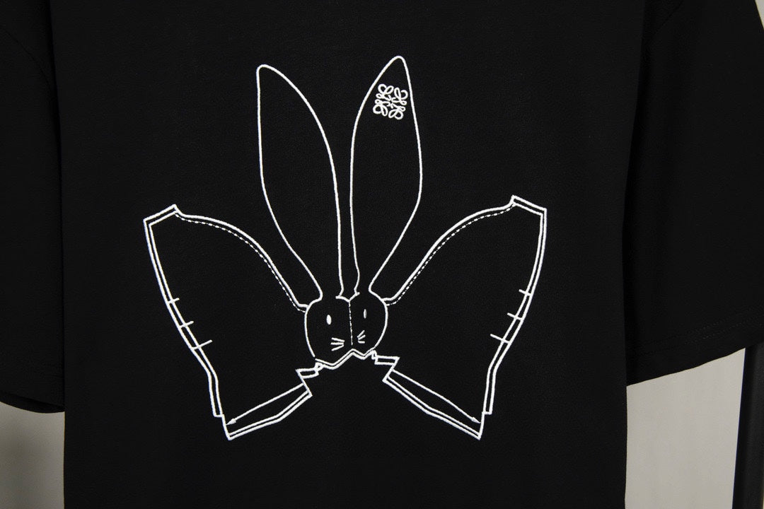 LOEWE 2023SS Year of the Rabbit Embroidered T-Shirt | XS–L (Pink, Black)