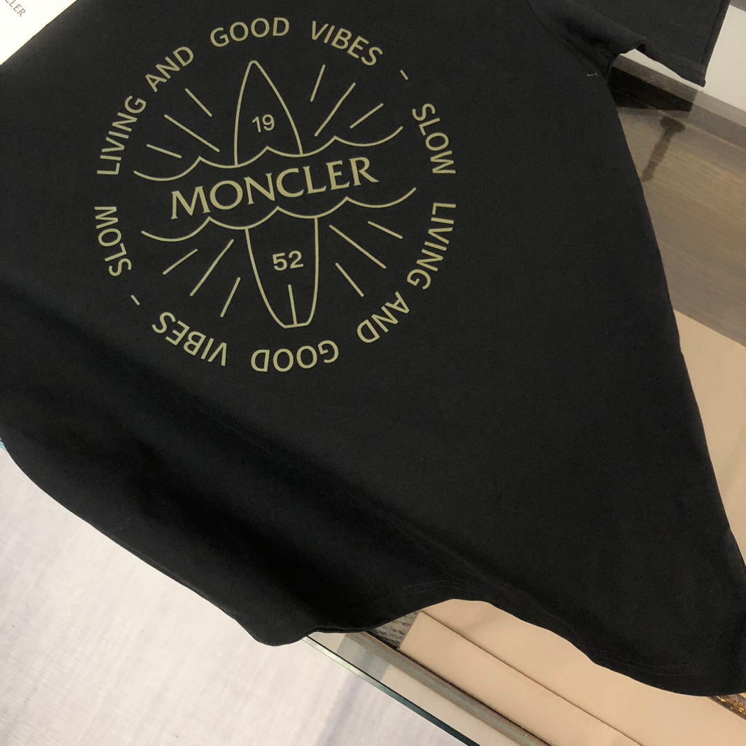Moncler 2025 New Logo Print Round-Neck Short-Sleeve Couple T-Shirt S–XL