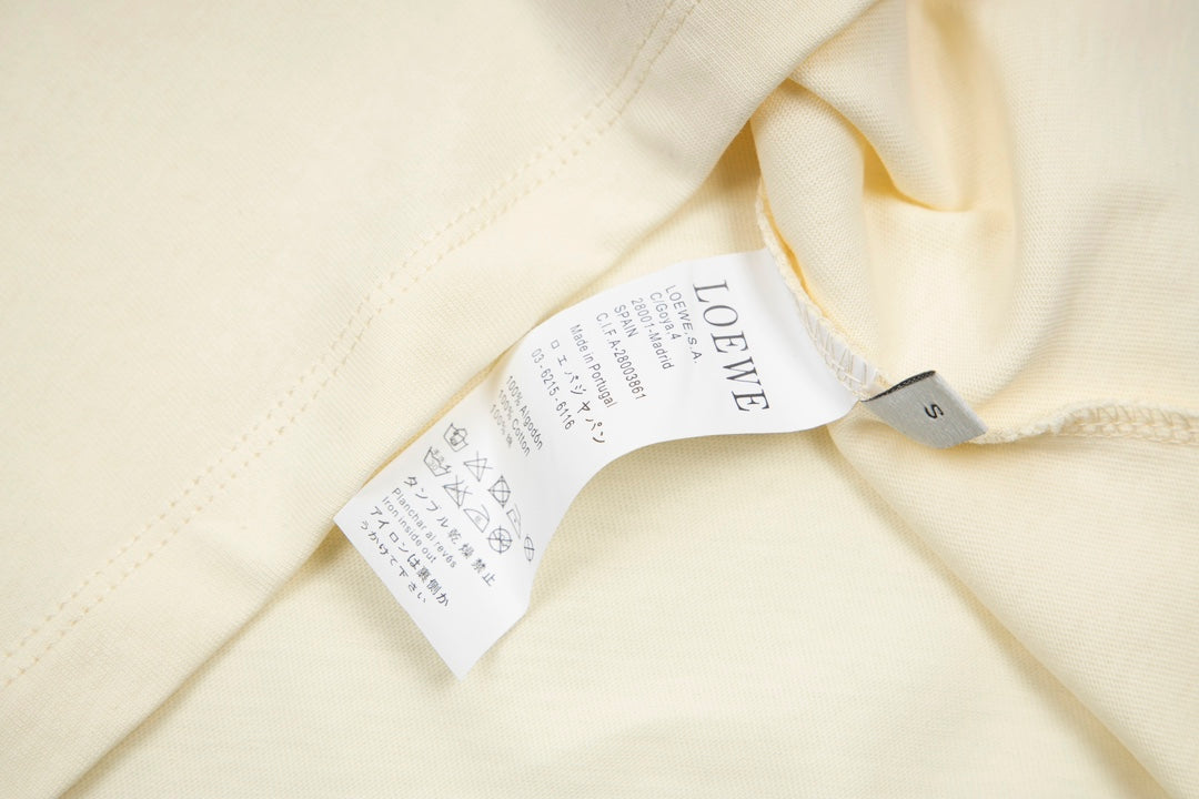 LOEWE 24SS Logo Patch Pocket T-Shirt | XS–L (Beige, Black)