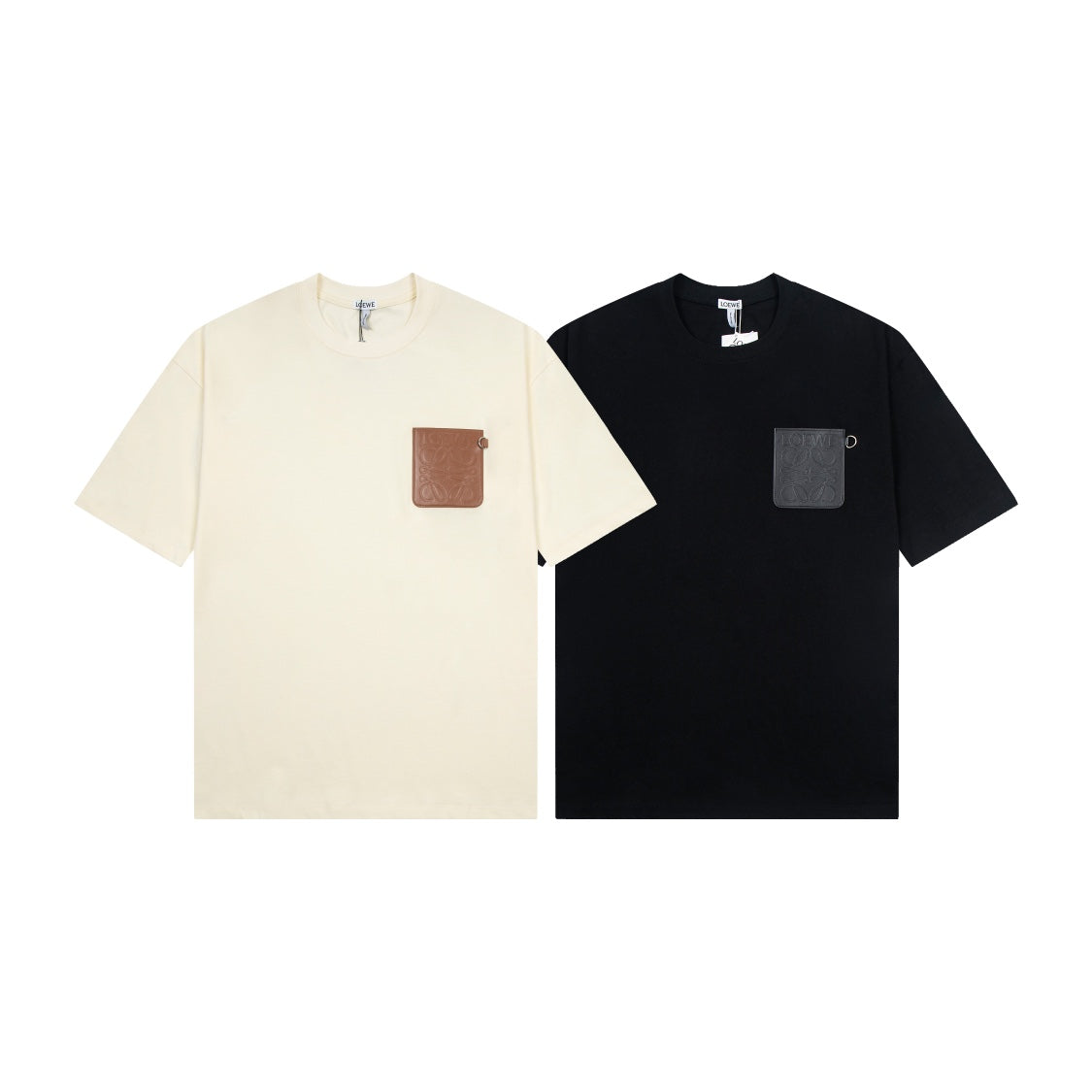 LOEWE 24SS Logo Patch Pocket T-Shirt | XS–L (Beige, Black)