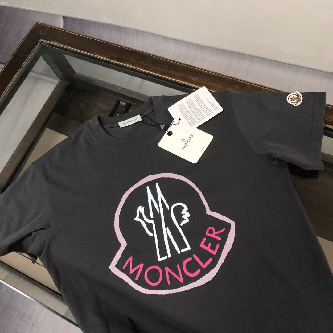 Moncler 2025 New Logo Print Round-Neck Short-Sleeve Couple T-Shirt S–XL