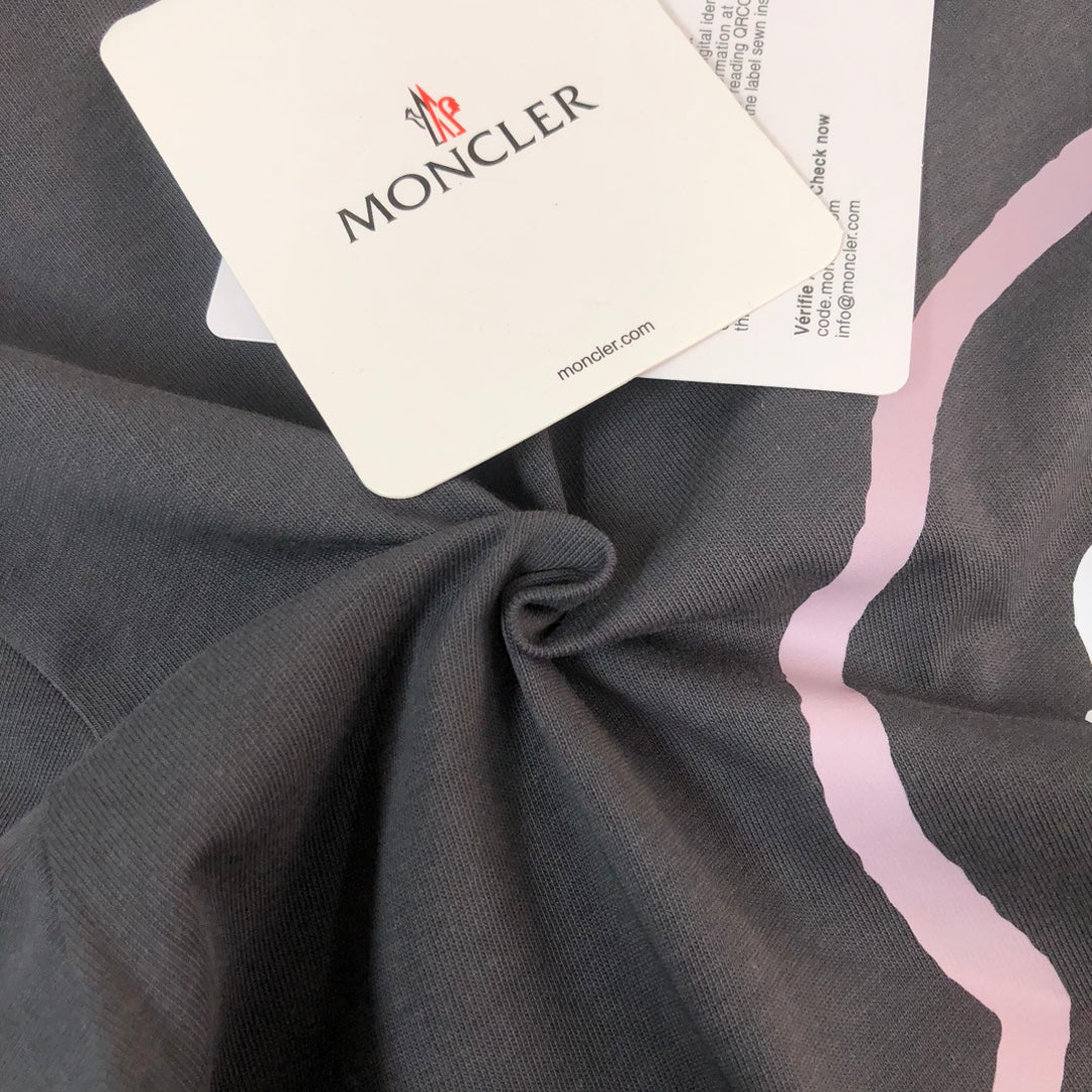 Moncler 2025 New Logo Print Round-Neck Short-Sleeve Couple T-Shirt S–XL