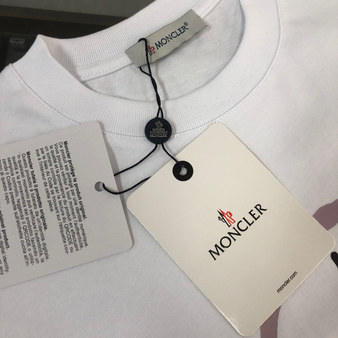 Moncler 2025 New Logo Print Round-Neck Short-Sleeve Couple T-Shirt S–XL