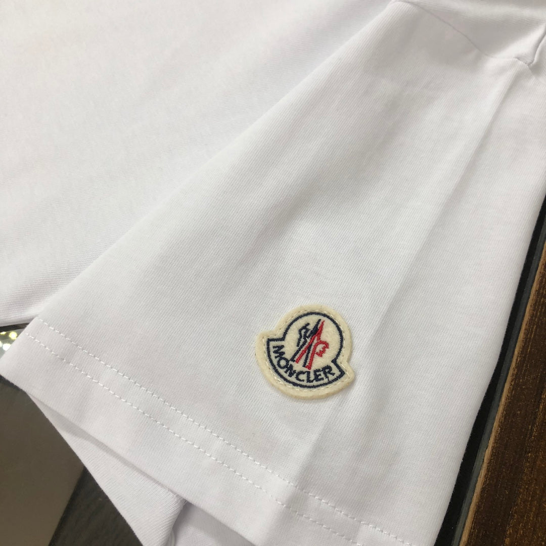 Moncler 2025 New Logo Print Round-Neck Short-Sleeve Couple T-Shirt S–XL