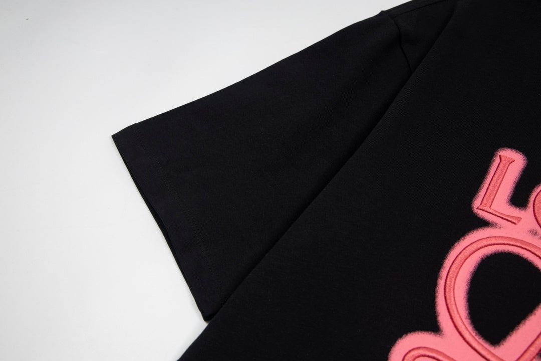 LOEWE 24SS Neon Print & Embroidery Cotton T-Shirt | Black | XS–L (Unisex)