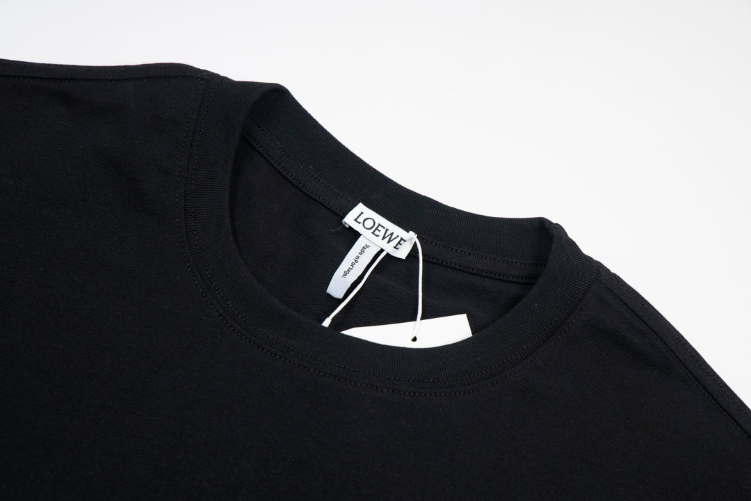 LOEWE 24SS Neon Print & Embroidery Cotton T-Shirt | Black | XS–L (Unisex)