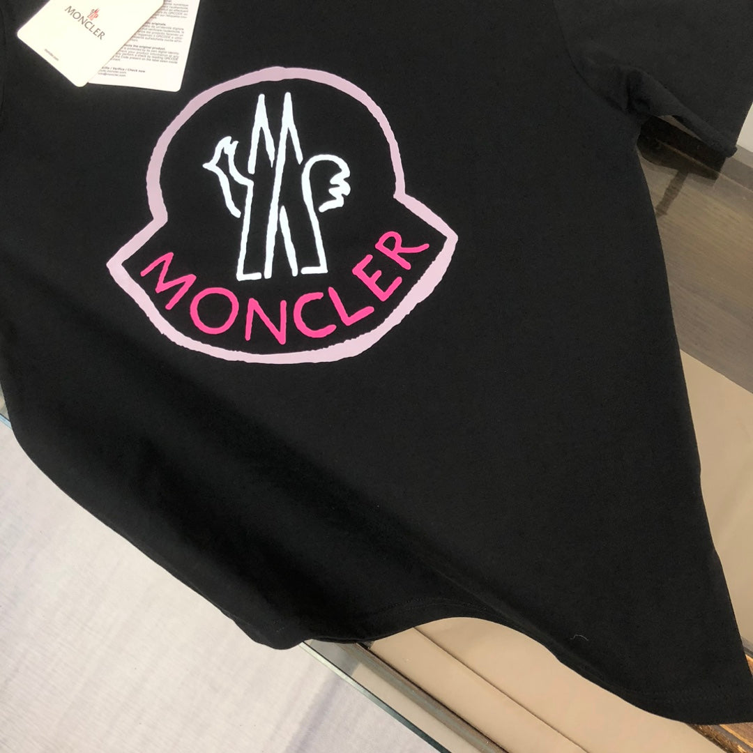Moncler 2025 New Logo Print Round-Neck Short-Sleeve Couple T-Shirt S–XL