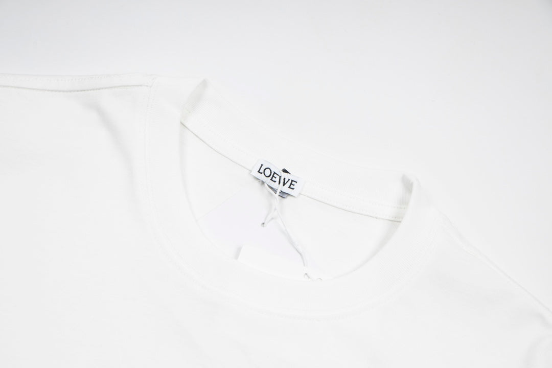 LOEWE 24SS Neon Print & Embroidery Cotton T-Shirt | Black | XS–L (Unisex)