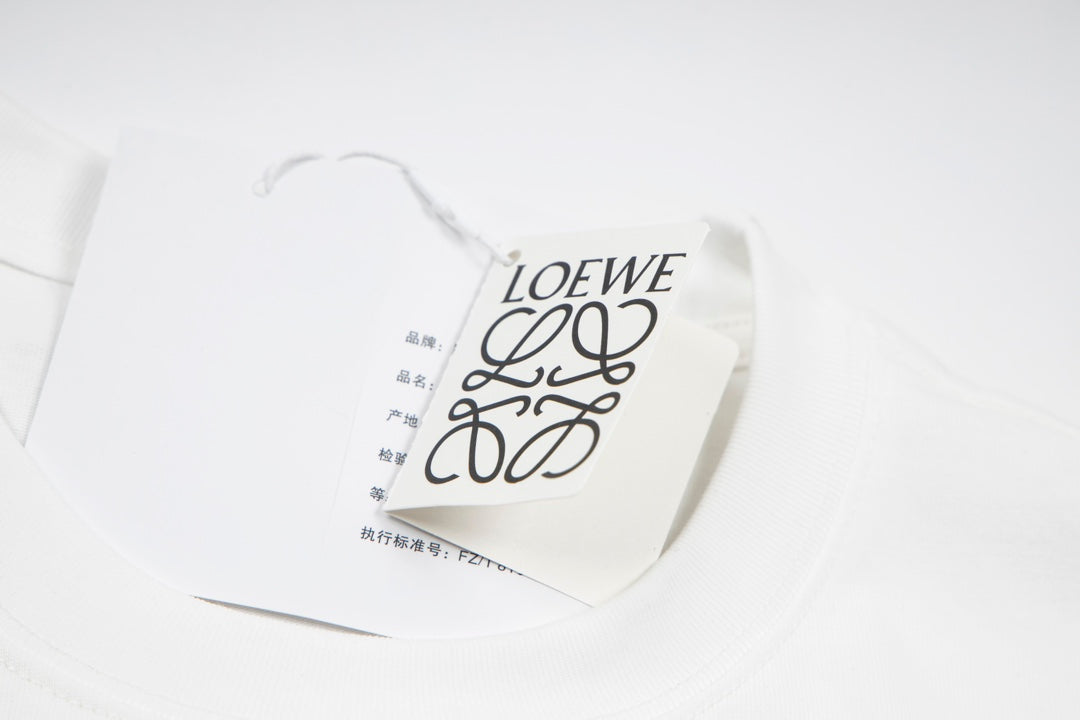 LOEWE 24SS Neon Print & Embroidery Cotton T-Shirt | Black | XS–L (Unisex)
