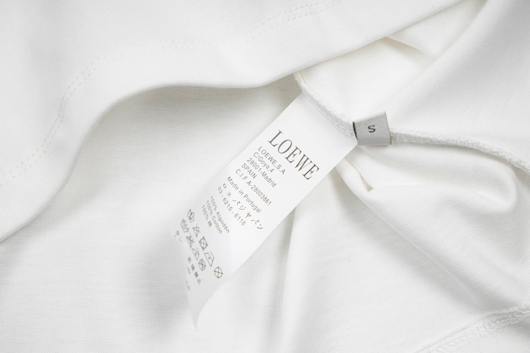 LOEWE 24SS Neon Print & Embroidery Cotton T-Shirt | Black | XS–L (Unisex)