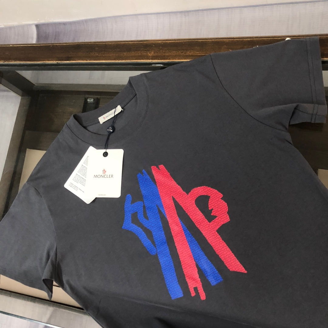 Moncler 2025 New Logo Print Round-Neck Short-Sleeve Couple T-Shirt S–XL