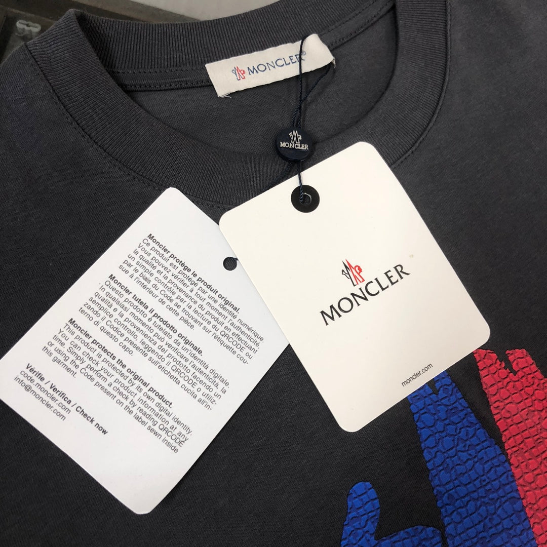 Moncler 2025 New Logo Print Round-Neck Short-Sleeve Couple T-Shirt S–XL