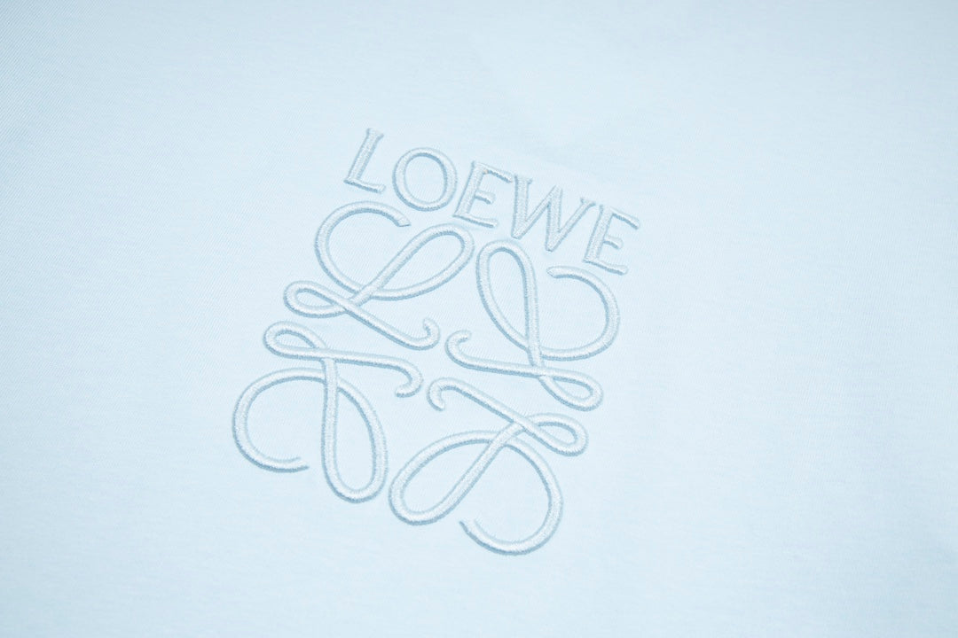 LOEWE 24SS Minimal Embroidery Cotton T-Shirt | White / Black / Blue | XS–L (Unisex)