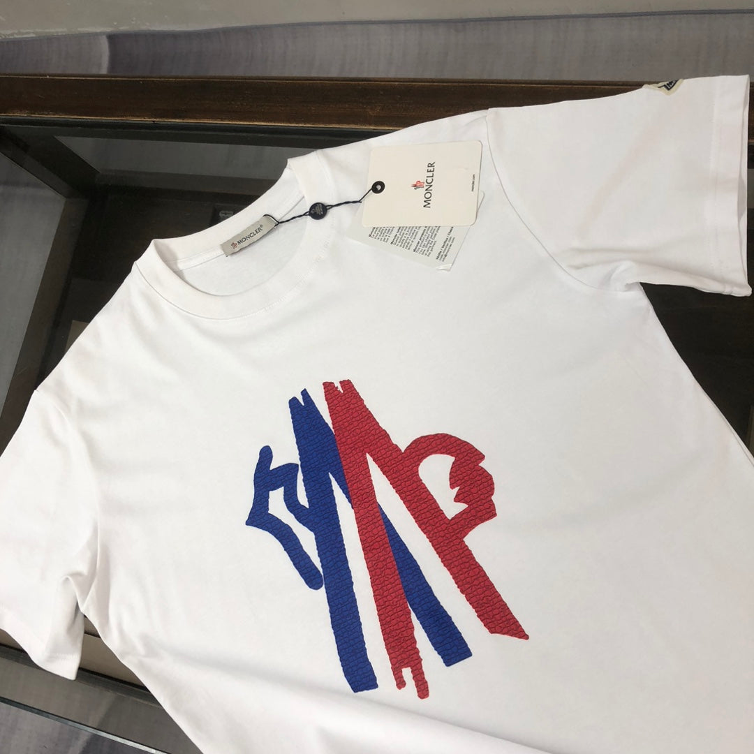Moncler 2025 New Logo Print Round-Neck Short-Sleeve Couple T-Shirt S–XL