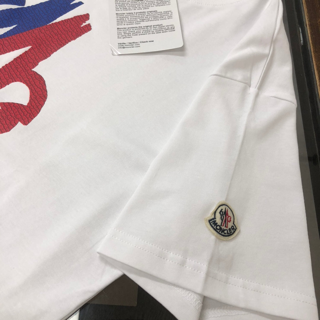 Moncler 2025 New Logo Print Round-Neck Short-Sleeve Couple T-Shirt S–XL
