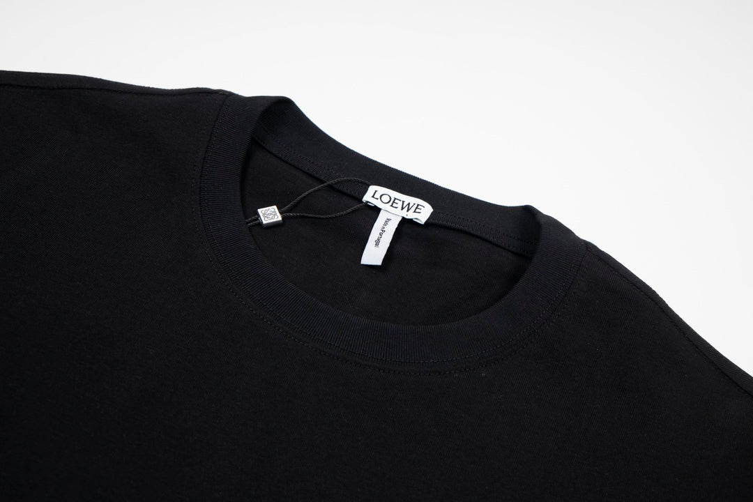 LOEWE 24SS Minimal Embroidery Cotton T-Shirt | White / Black / Blue | XS–L (Unisex)