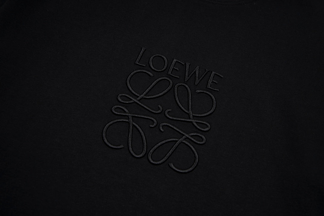 LOEWE 24SS Minimal Embroidery Cotton T-Shirt | White / Black / Blue | XS–L (Unisex)